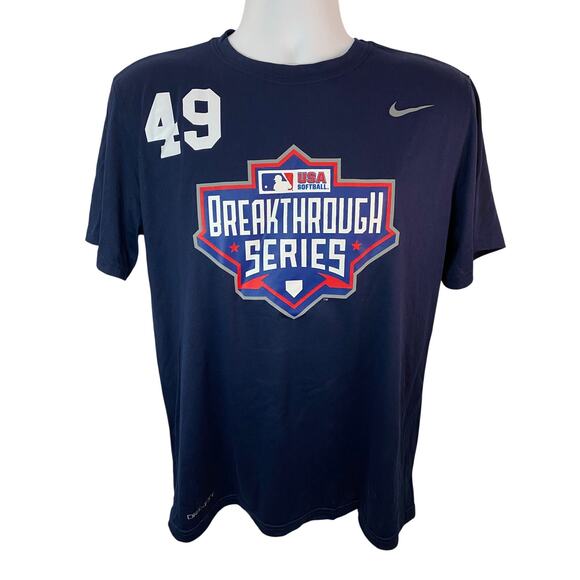 Nike Dri-Fit Navy Blue Large Short Sleeve Tee —Breakthrough Series NWT - Picture 1 of 5